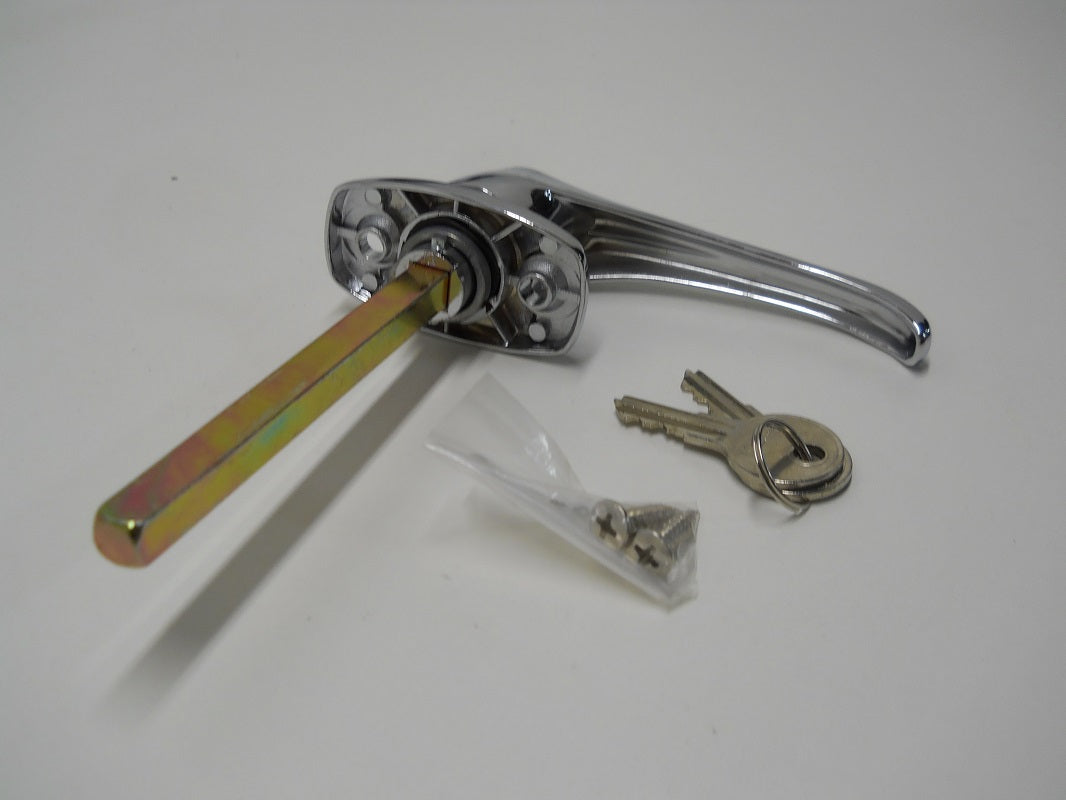 Truck Cap Cover Shell Topper Window L-Handle Lock Kit / Chrome / Single Pack