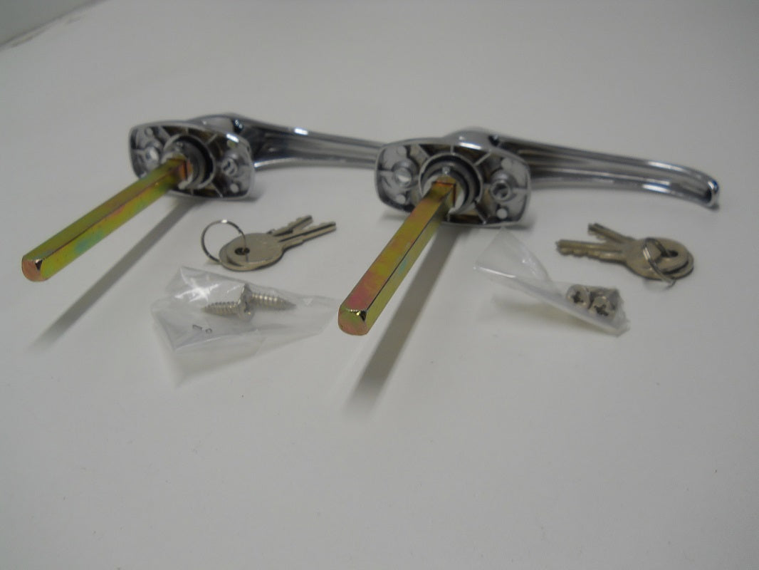 Truck Cap Cover Shell Topper Window L-Handle Lock Kits / Chrome / Twin Pack