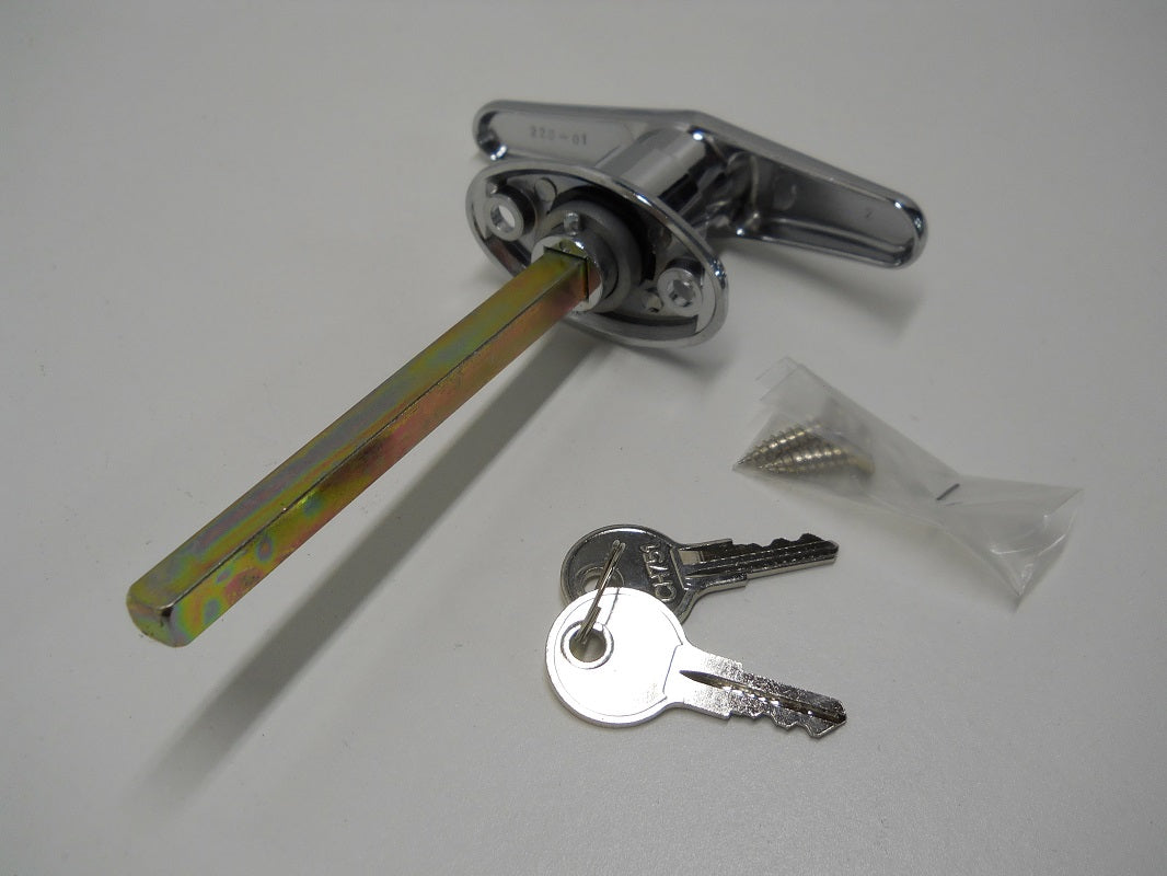 Truck Cap Cover Shell Topper Window T-Handle Lock Kit / Chrome / Single Pack