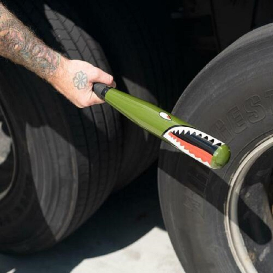 17" Aluminum Tire Checker Bat With P-40 Warhawk Shark Mouth Graphic Truck Trailer