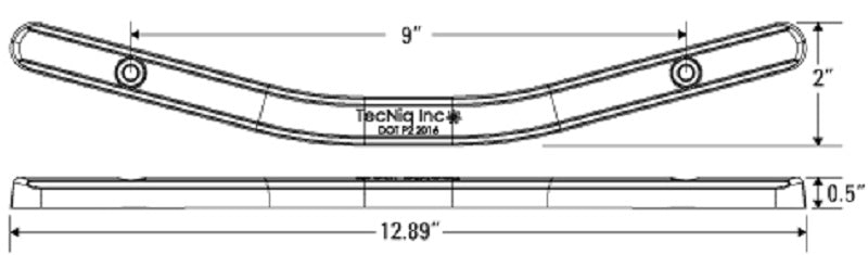 Red LED V-Shaped ID Light Bar Boat Trailer Clear Lens