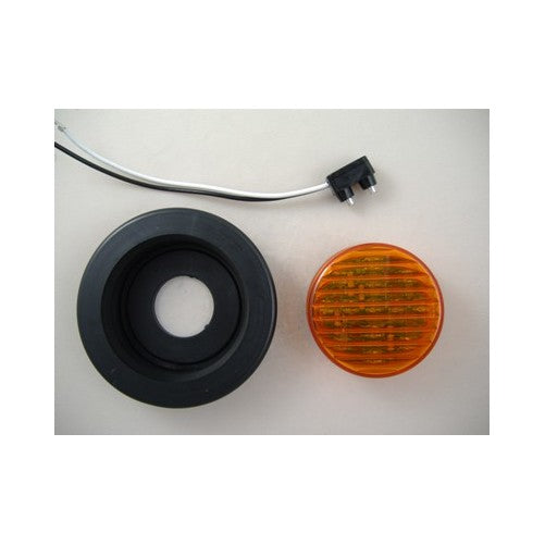 Amber 2.5" Round 13 LED Truck Trailer Side Marker Clearance Light Kit / Grommet