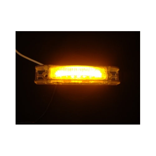 Amber 7 LED 4" Slim Truck Trailer Side Marker Clearance Light / Clear Lens