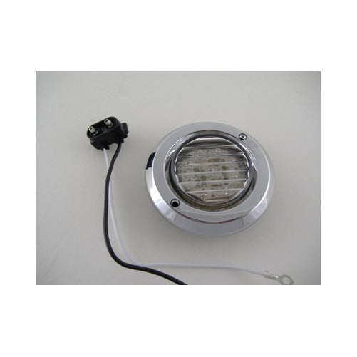 CCIYU 4x Red 9-LED Round Trailer Side Marker Clearance Lights – 2" Diameter – 12V – Surface Mount With Stripe