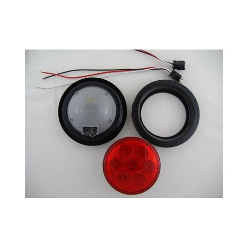 4" Round Red 7 LED Trailer Truck Brake Stop Turn Tail Light Kits / Red Lens