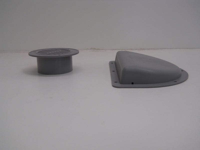 RV ATV Cycle Truck Cargo Work Trailer Side Air Vent Gray