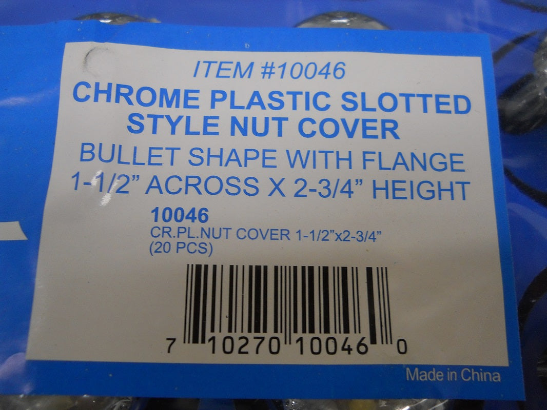 (20) Wheel Lugnut Chrome Plastic 1.5" Push On Bullet Nut Cover Caps / 1 1/2"