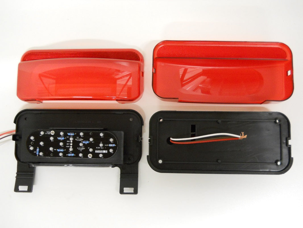 LED RV Camper Trailer Stop Turn Brake Tail Lights / License Light / Black Base