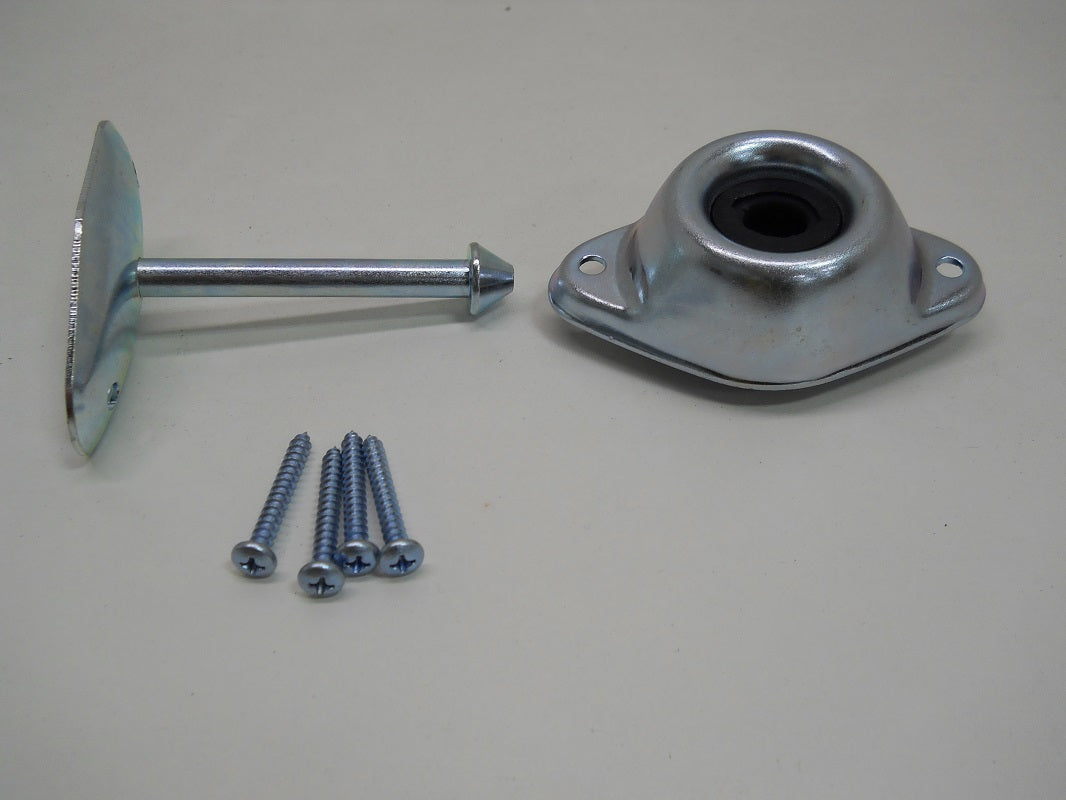 RV Camper Trailer Door Stop Holder Latch / Metal Plunger Kit / 3" Straight Rod