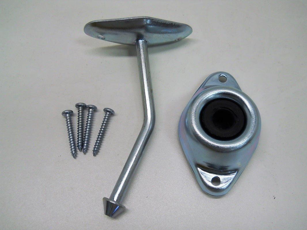 RV Camper Trailer Door Stop Holder Latch / Metal Plunger Kit 4.75" Angled Rod