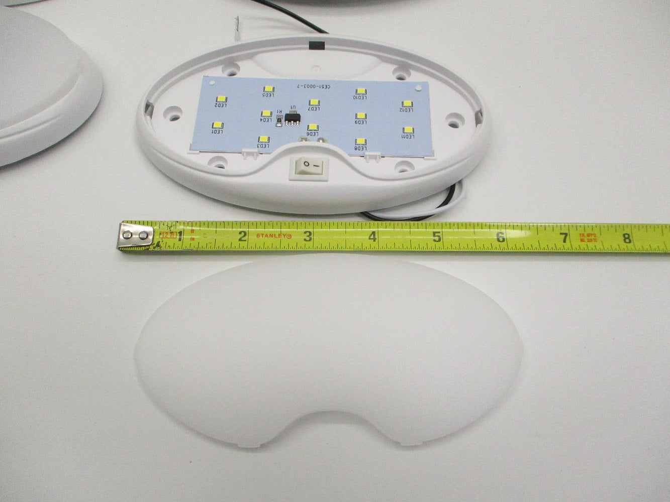 (10) White LED 6" Oval Camper RV Trailer Utility Dome Lights / Switch