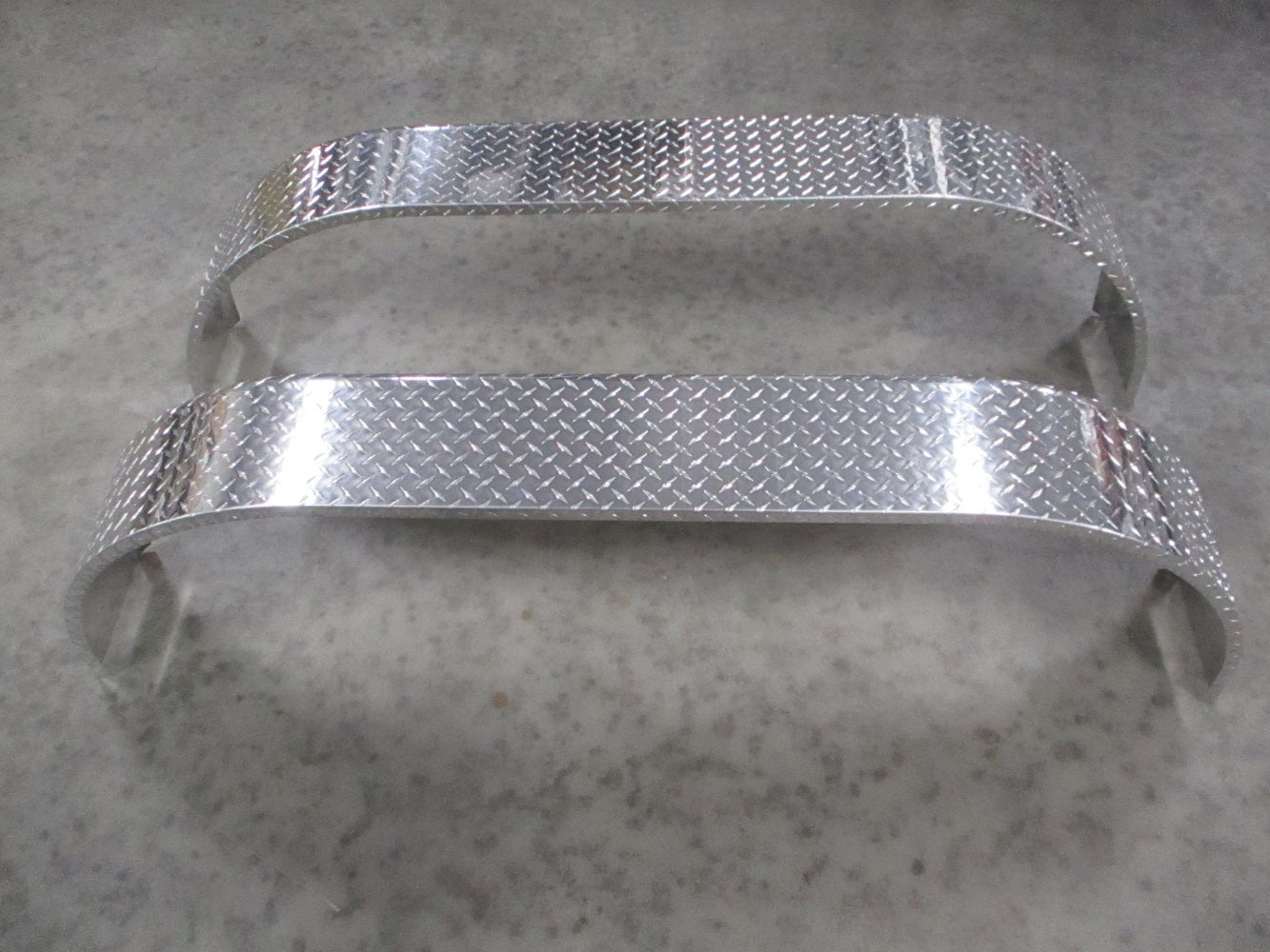 (2) Tandem Aluminum Teardrop Tread Plate Cargo Trailer Fenders 72"L 20"H 9"W