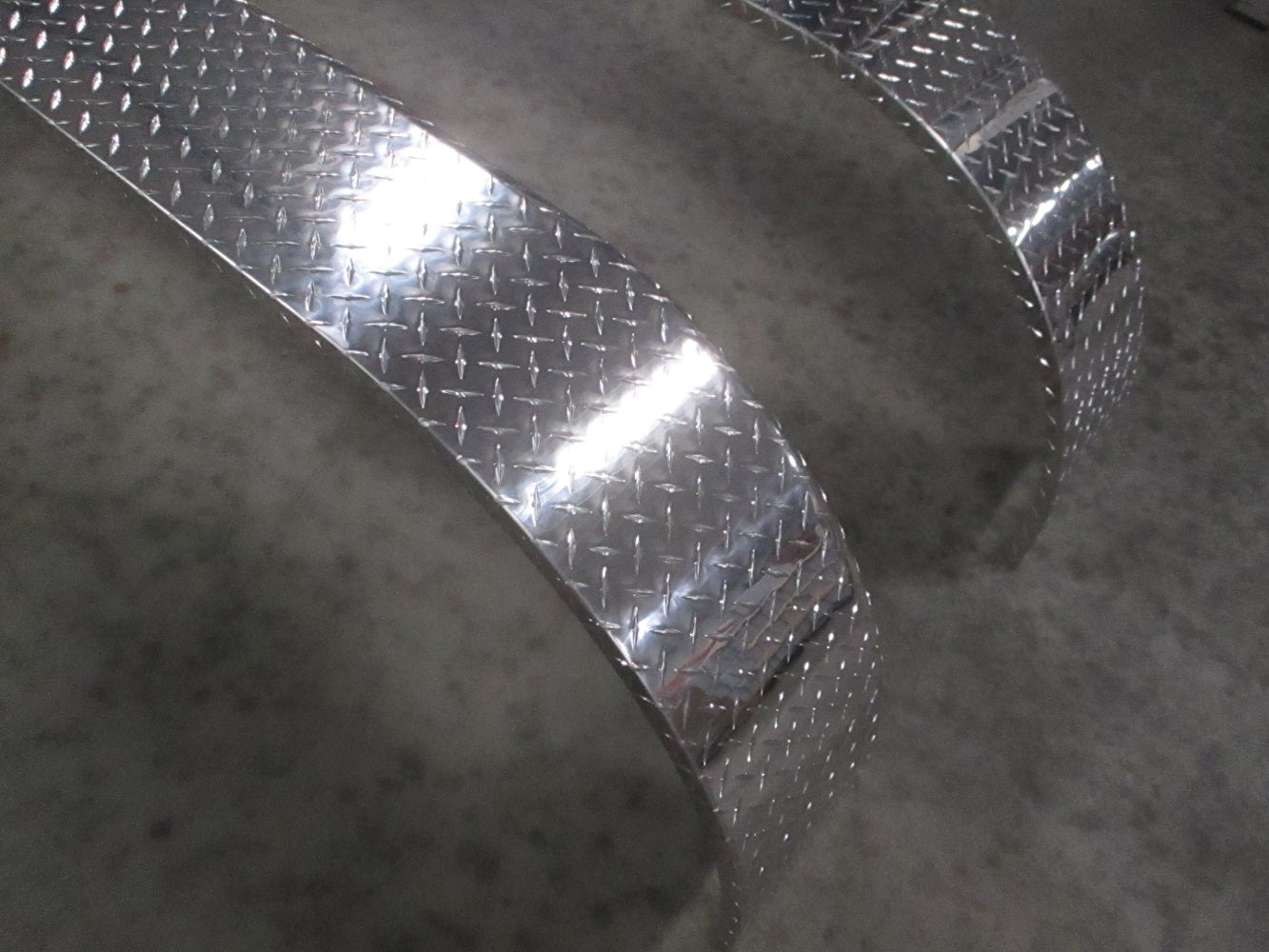 (2) Tandem Aluminum Diamond Tread Plate Cargo Trailer Fenders 72"L 20"H 10"W