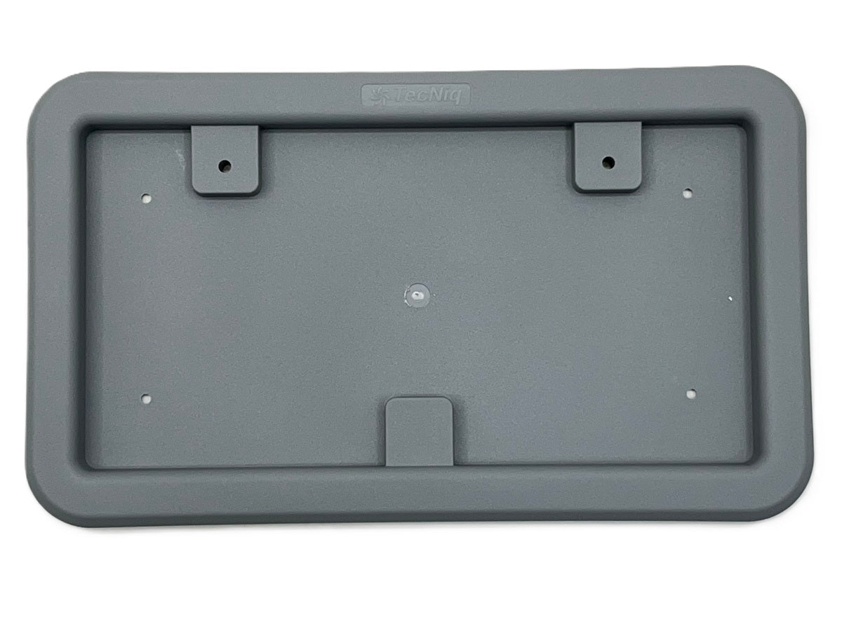 Full Size Gray Plastic License Plate Frame for Truck Cargo Trailer RV