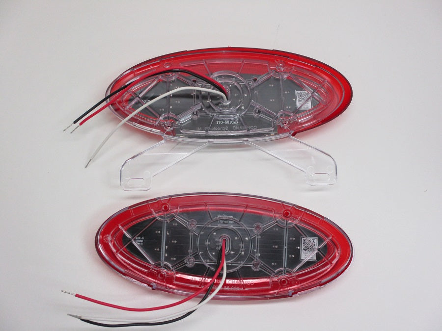 9.5" Oval Red LED 003-85 RV Trailer Camper Turn Brake Tail Lights License Light