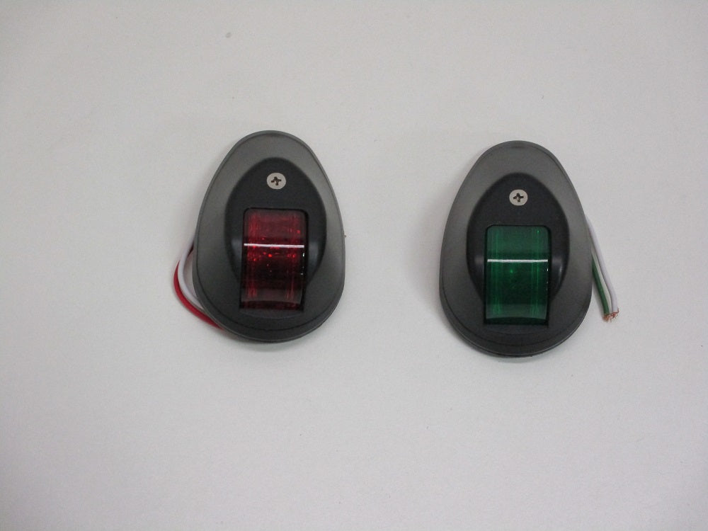 Bow LED Navigation Sailing Light Marine Boat Plastic Red+ Green w/Black Housing