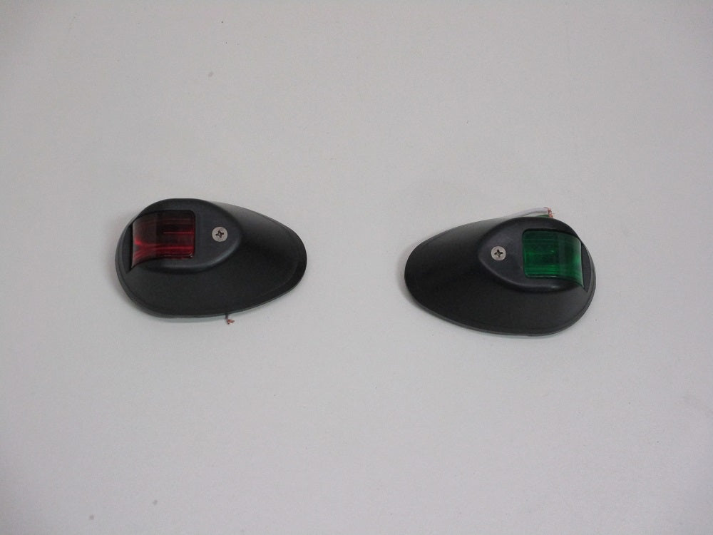 Bow LED Navigation Sailing Light Marine Boat Plastic Red+ Green w/Black Housing