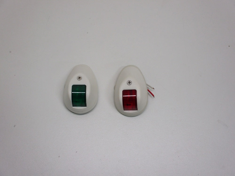 Bow LED Navigation Sailing Light Marine Boat Plastic Red+ Green w/White Housing