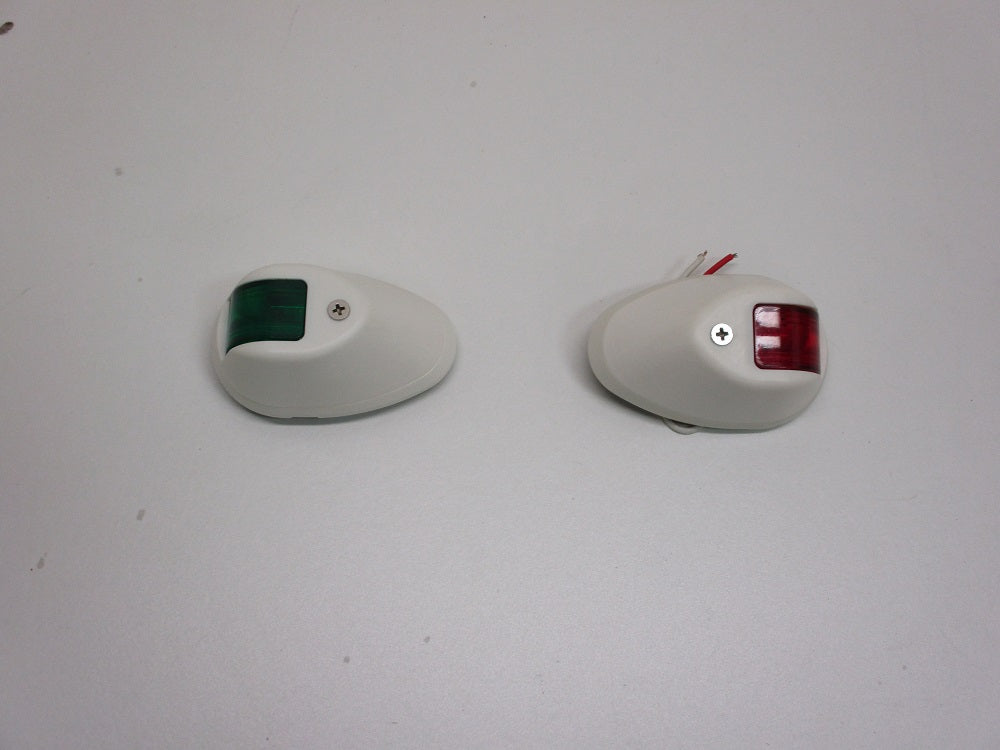 Bow LED Navigation Sailing Light Marine Boat Plastic Red+ Green w/White Housing