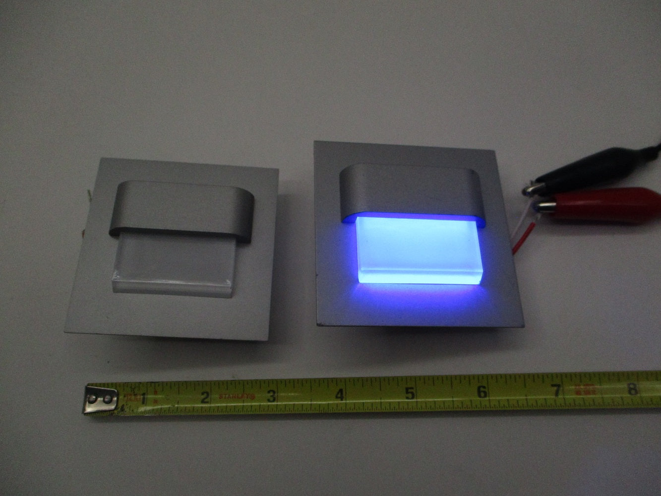 (2) Blue LED Camper RV Trailer Motorhome 12V Accent Courtesy Step Lights