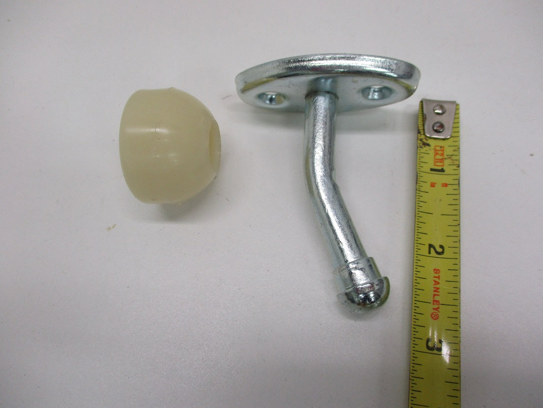 RV Camper Trailer Door Stop / 3" Short Bent Aluminum Doorstop With Rubber Cap