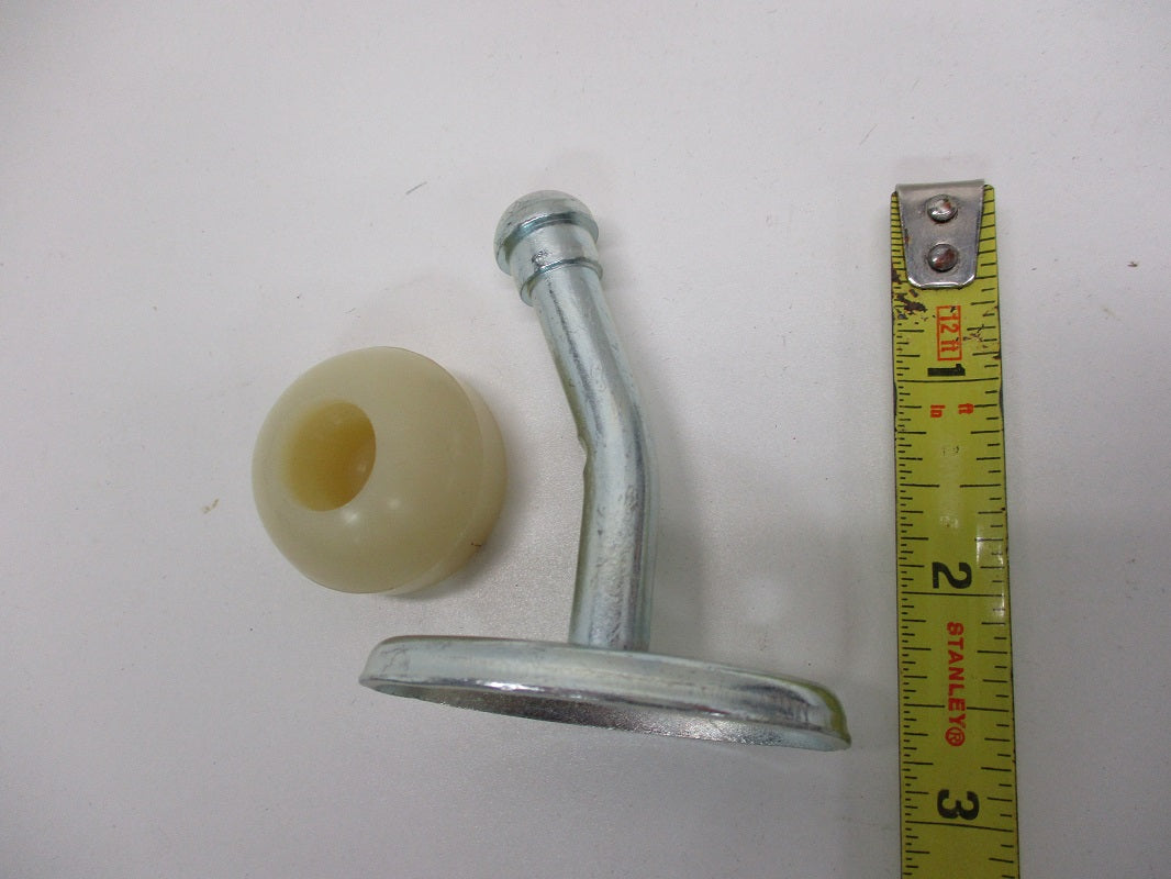 RV Camper Trailer Door Stop / 3" Short Bent Aluminum Doorstop With Rubber Cap