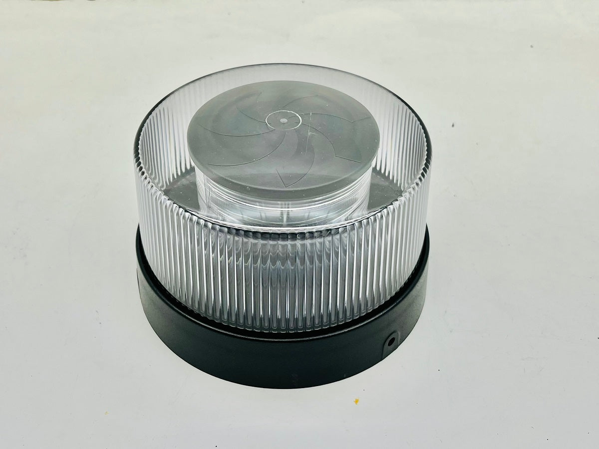 Amber, White Dual Color LED Beacon Strobe Light, Multi-Flash Pattern w/ Pigtail