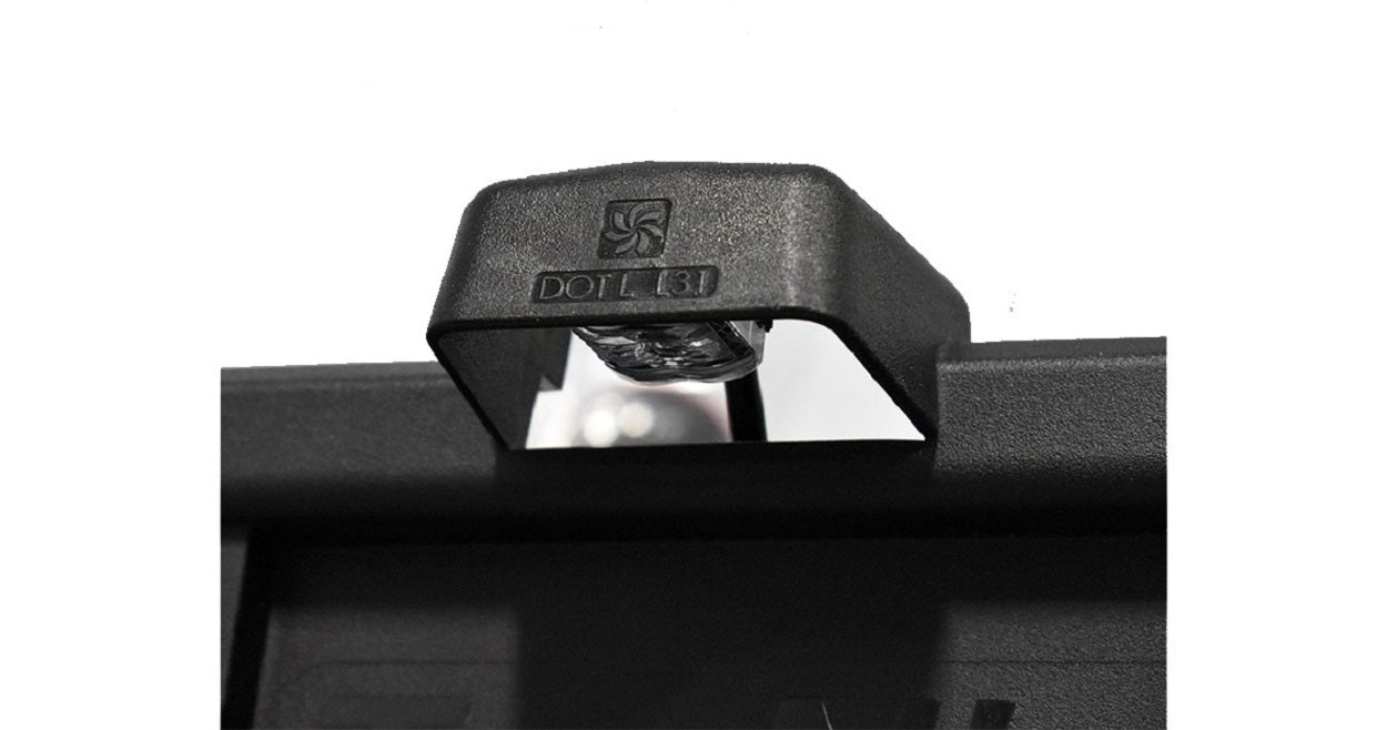 Full Size Black Plastic License Plate Frame With LED Plate Light Truck Trailer