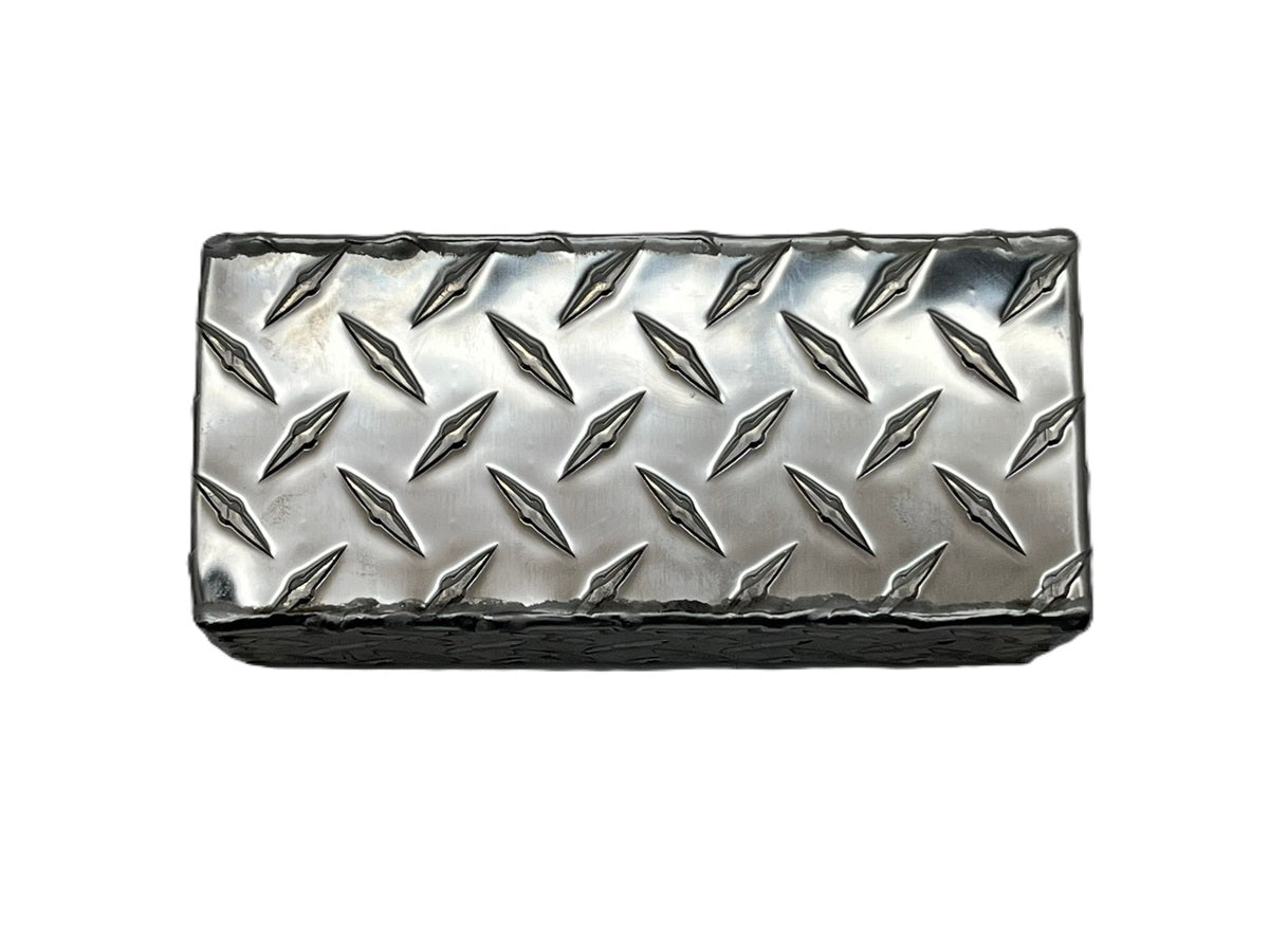 Single 6" Oval Aluminum Treadplate Mounting Box W/Side Marker Hole Cutout