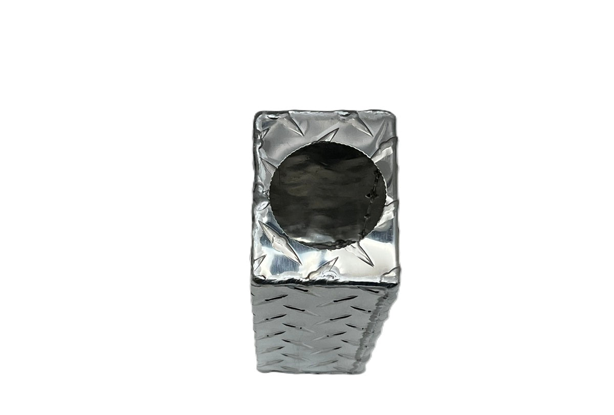 Single 6" Oval Aluminum Treadplate Mounting Box W/Side Marker Hole Cutout