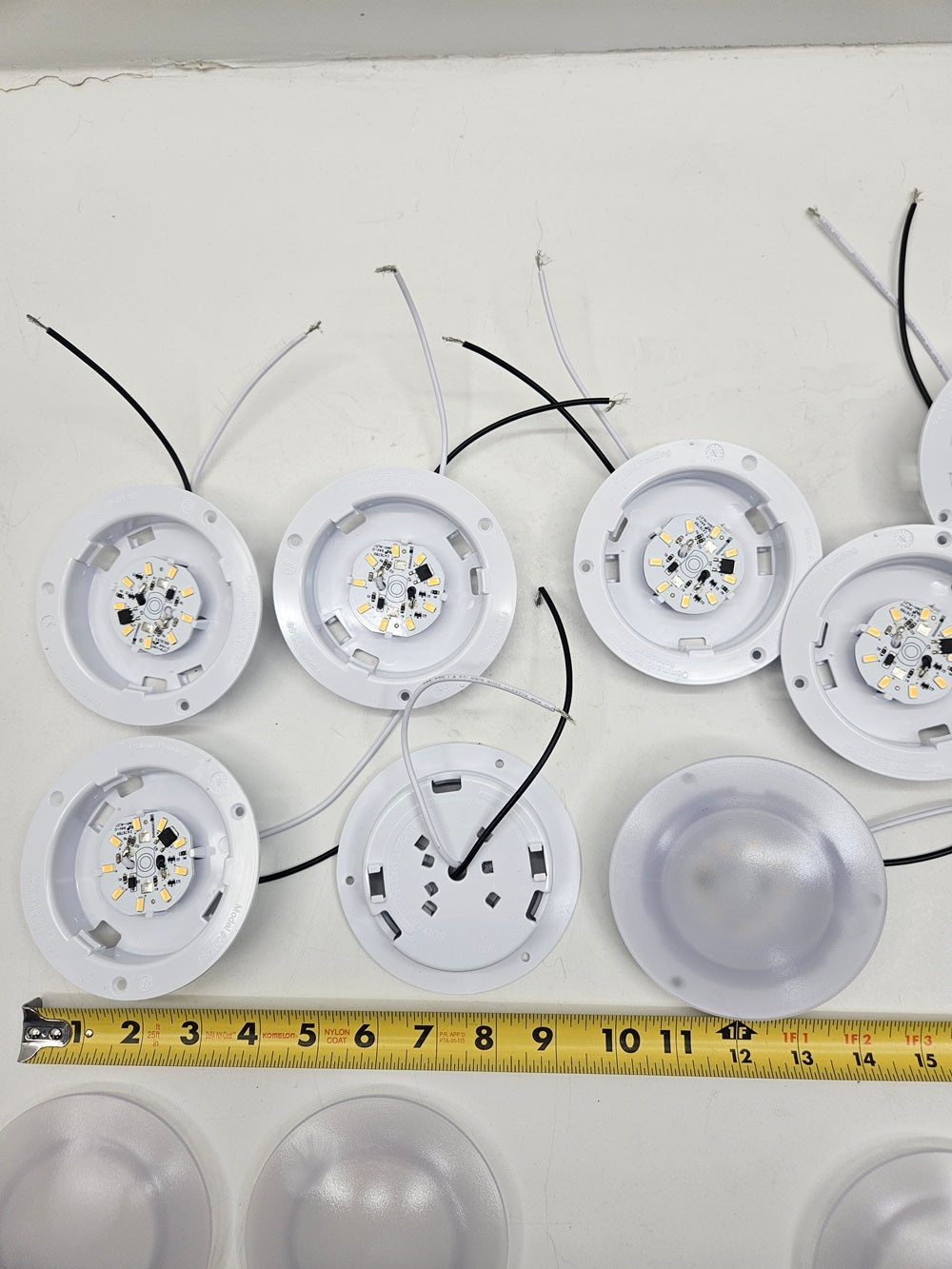 (10) White LED 001-58L Round 4.25" Camper RV Trailer Dome Lights Recessed Base