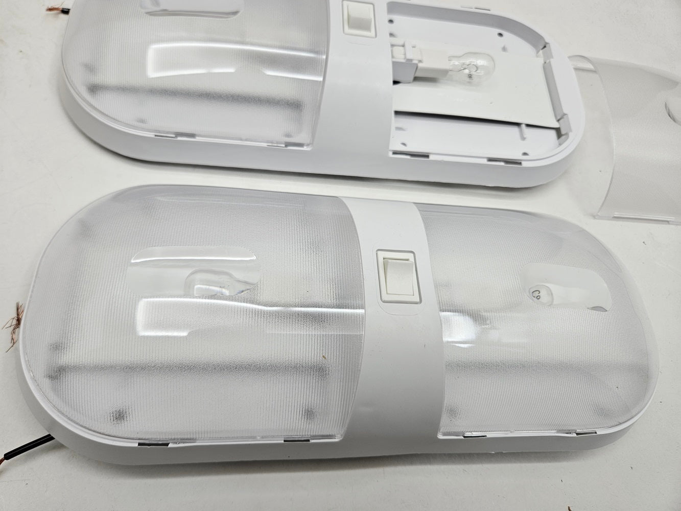 (2) Command 001-902 RV Bus Trailer Dome Ceiling Lights / Double Bulb W/ Switch