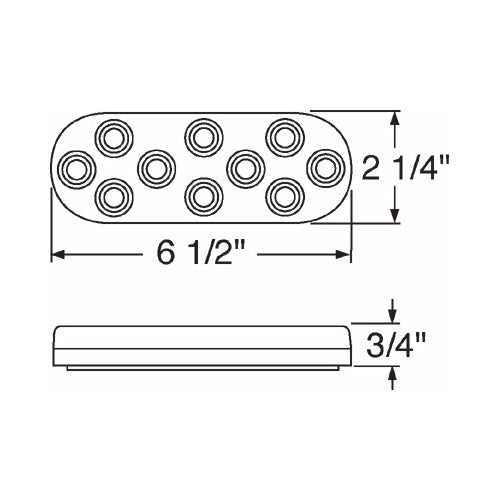 (4) Red 10 LED 6" Oval Truck Trailer Stop Turn Brake Tail Lights