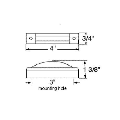 Red 7 LED 4" Slim Truck Trailer Side Marker Clearance Light / Red Lens