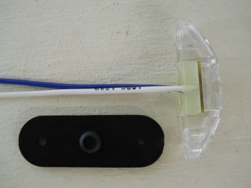 White 2 LED 2.5" Boat RV Camper Accent Courtesy Light / Clear Lens / Gasket