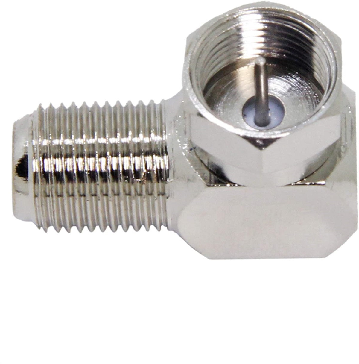 (50) Pack of Right-Angle Coaxial Connector, RG6 F Type Female to Male Adapter