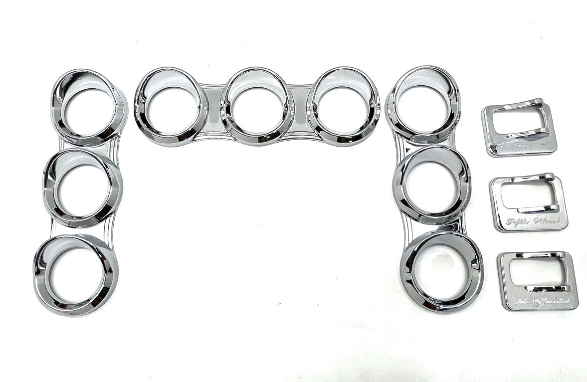 Chrome Plastic Gauge Cover Kit for Peterbilt 2006+ 379 384 386 387 388 389