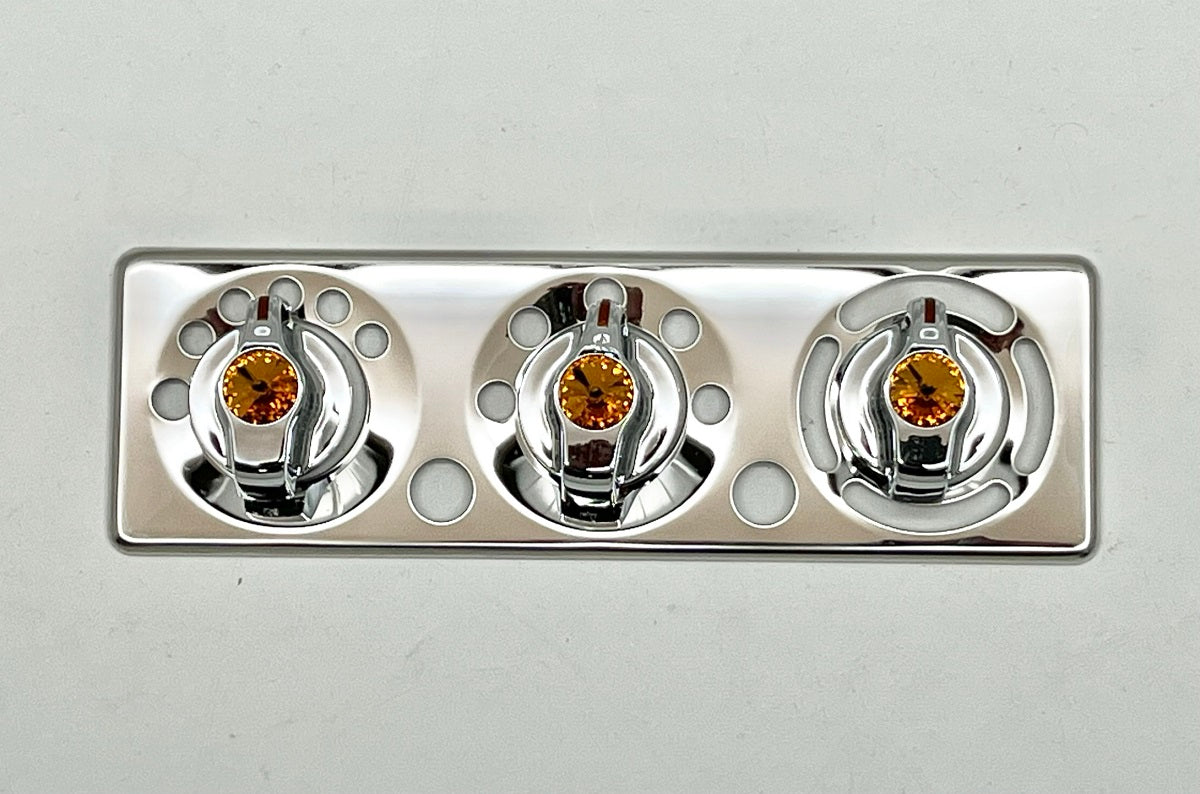 2006-18 Peterbilt A/C control Plate W/Amber Knobs 379, 389, 388, 387, 386, 384