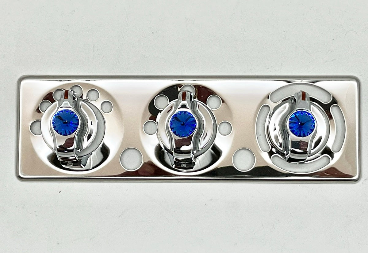 2006-18 Peterbilt A/C control Plate W/Blue Knobs 379, 389, 388, 387, 386, 384