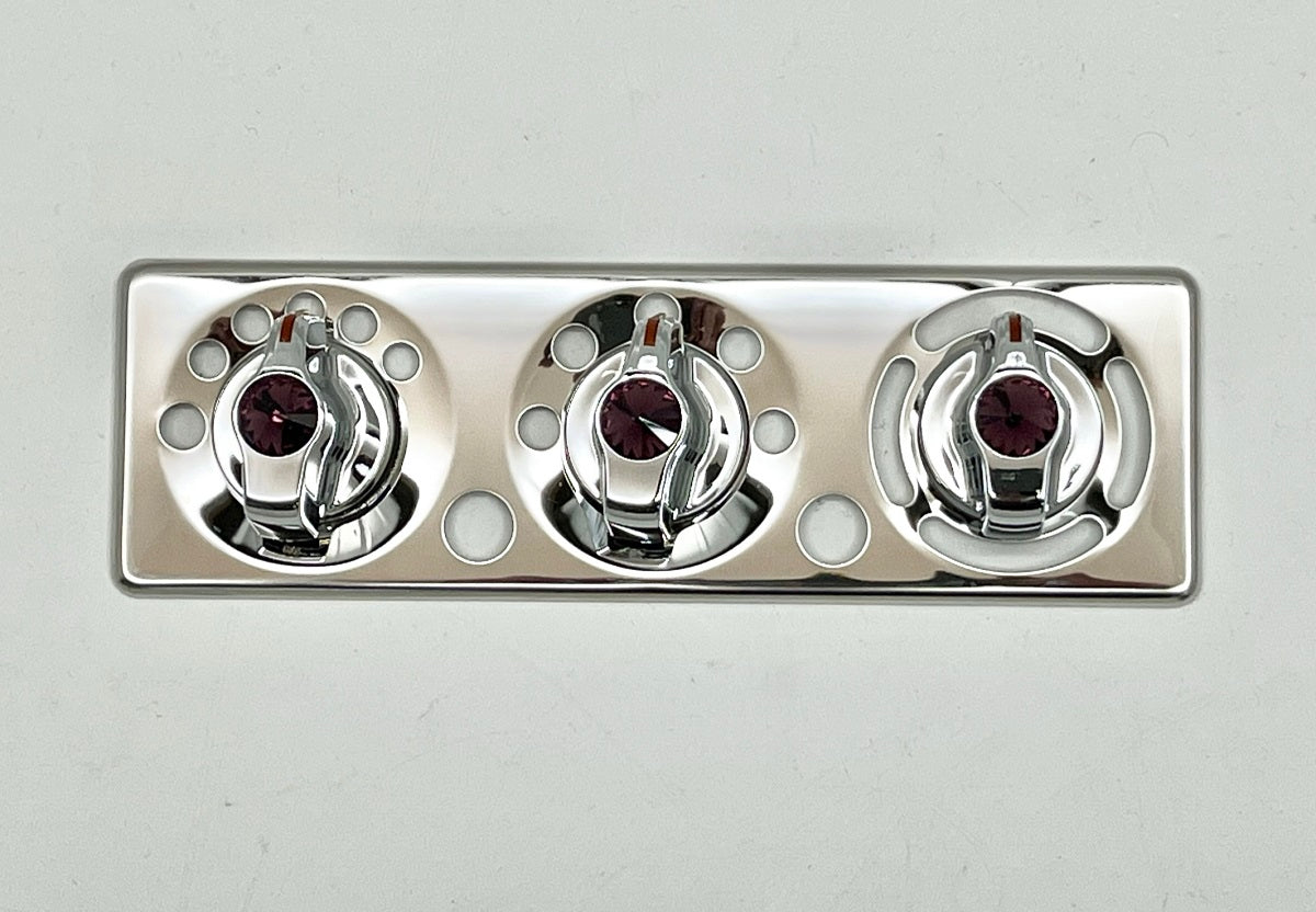 2006-18 Peterbilt A/C control Plate W/Purple Knobs 379, 389, 388, 387, 386, 384