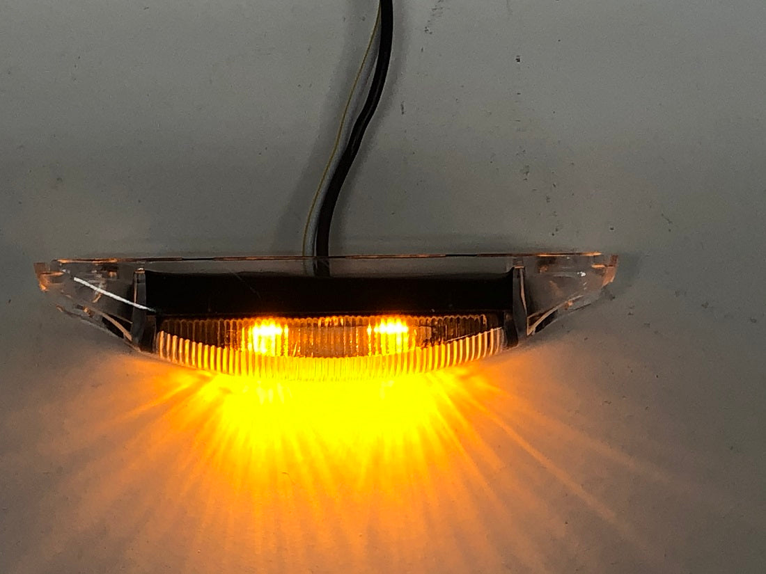 (5) - Amber LED With Clear Lens Marker Clearance Lights Truck Trailer RV Bus