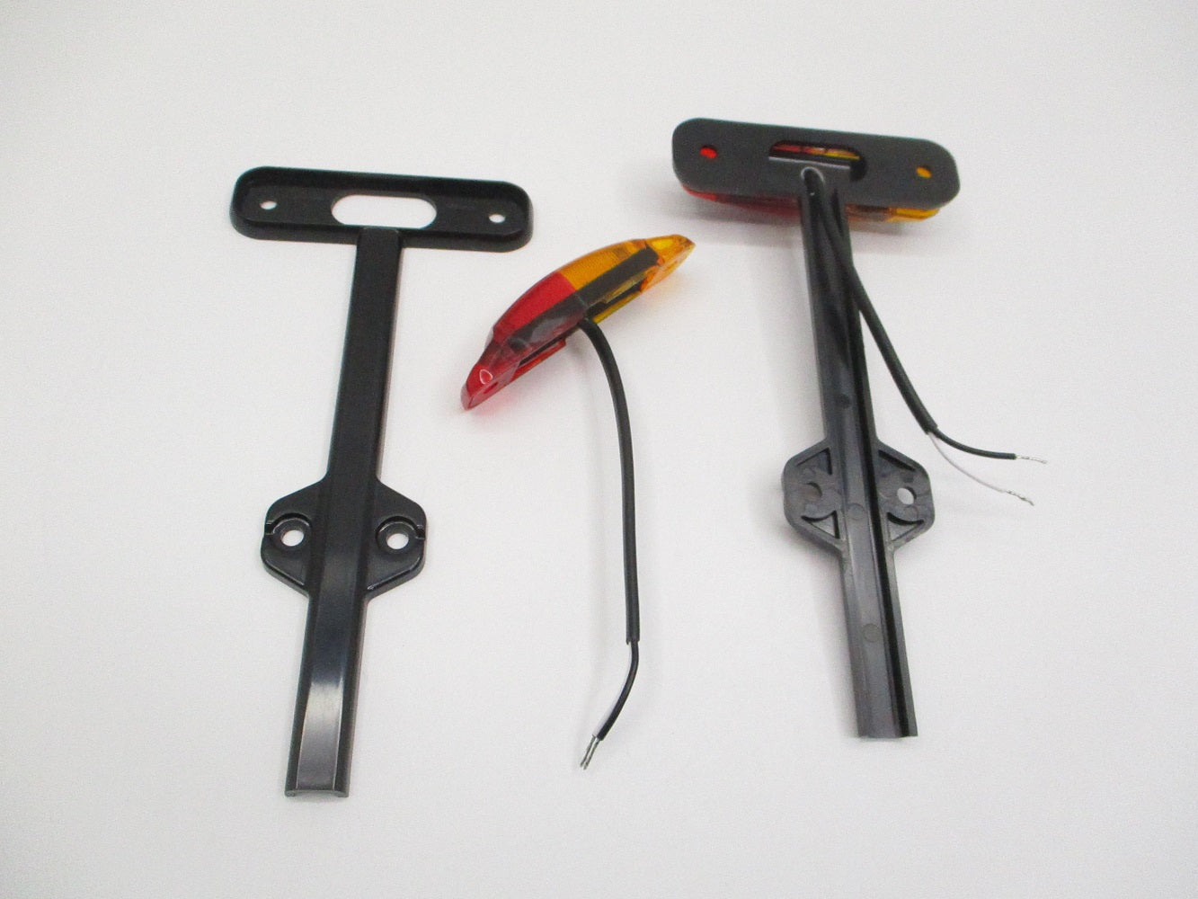 Pair Red / Amber LED Trailer Fender Marker Clearance Light Black Base
