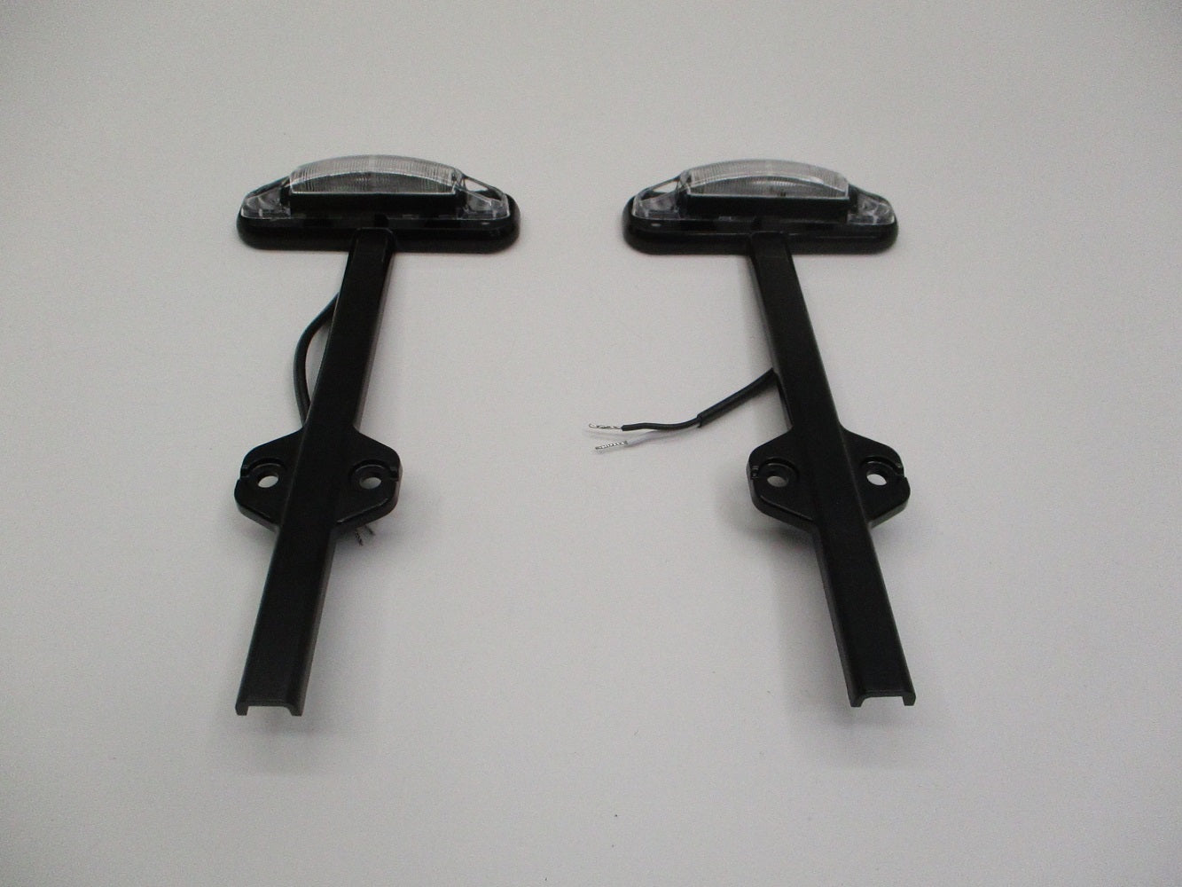 Pair Clear Red / Amber LED Trailer Fender Marker Clearance Light Black Base
