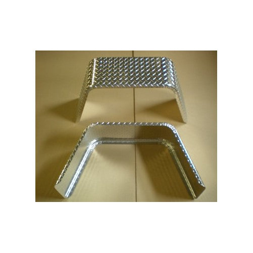 (2) Square Flat Top Aluminum Tread Plate Trailer Fenders 34"L 17.25"H 10"W