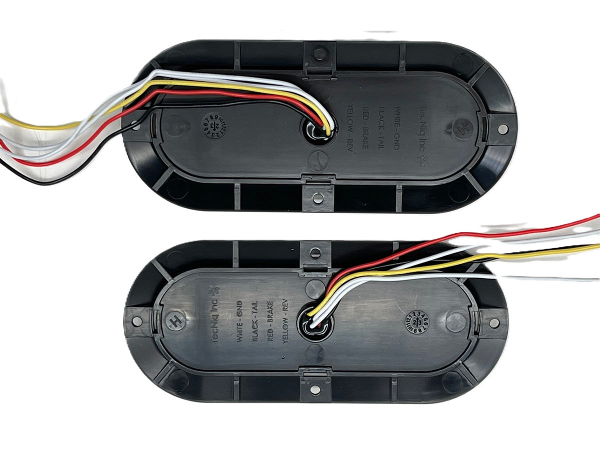 (2) 6” Oval Surface Mount LED Stop/Tail/Turn with Reverse Light RV Truck Trailer