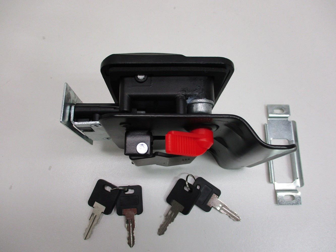 RV Camper Trailer Black Entry Door Handle Latch Keyed Lock w/ Deadbolt / 4 Keys
