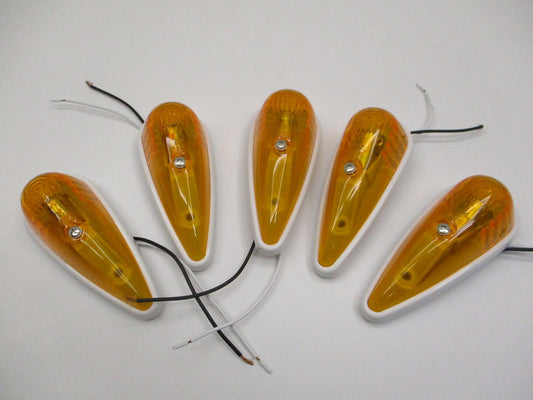 (5) Amber Incandescent Cab Roof RV Truck Camper Trailer Clearance Marker Lights