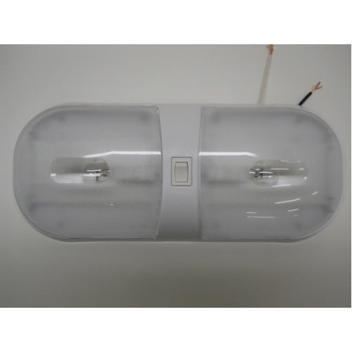 Command 001-902 RV Bus Trailer Dome Ceiling Light / Double Bulb / With Switch
