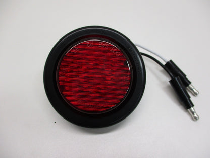 (10) Red 2 inch Round LED Truck Trailer Side Marker Clearance Lights / Grommet
