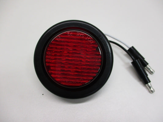 (10) Red 2 inch Round LED Truck Trailer Side Marker Clearance Lights / Grommet